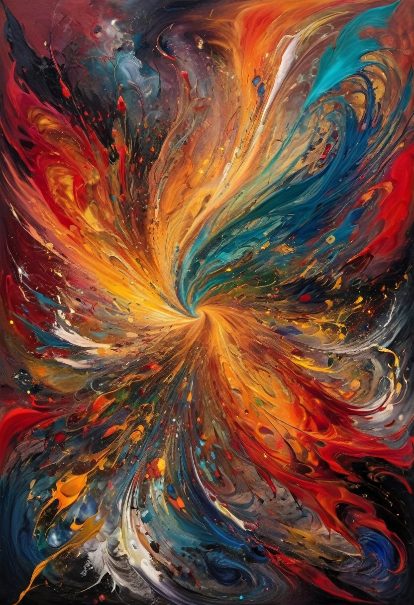 abstract expressionism, Jungian archetypal energies emerge in the disrupted subconscious, Turbulence, Raw Power, Ancient wisdom, 8K, masterpiece, Award-winning art