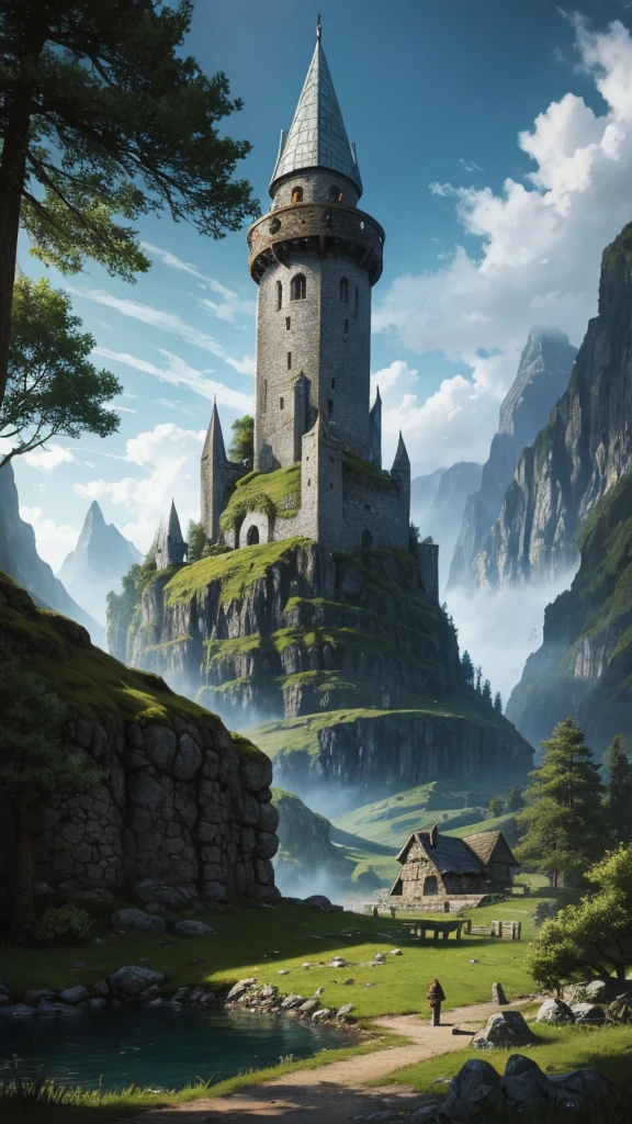 Wikinger Dorf, Fantasy Landscape, RPG art style, Fantasy Art