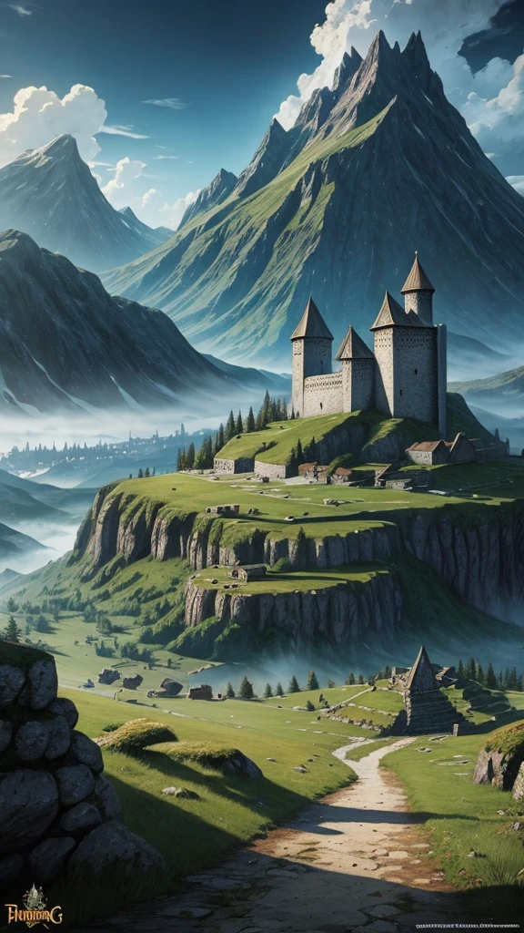 Wikinger Dorf, Fantasy Landscape, RPG art style, Fantasy Art