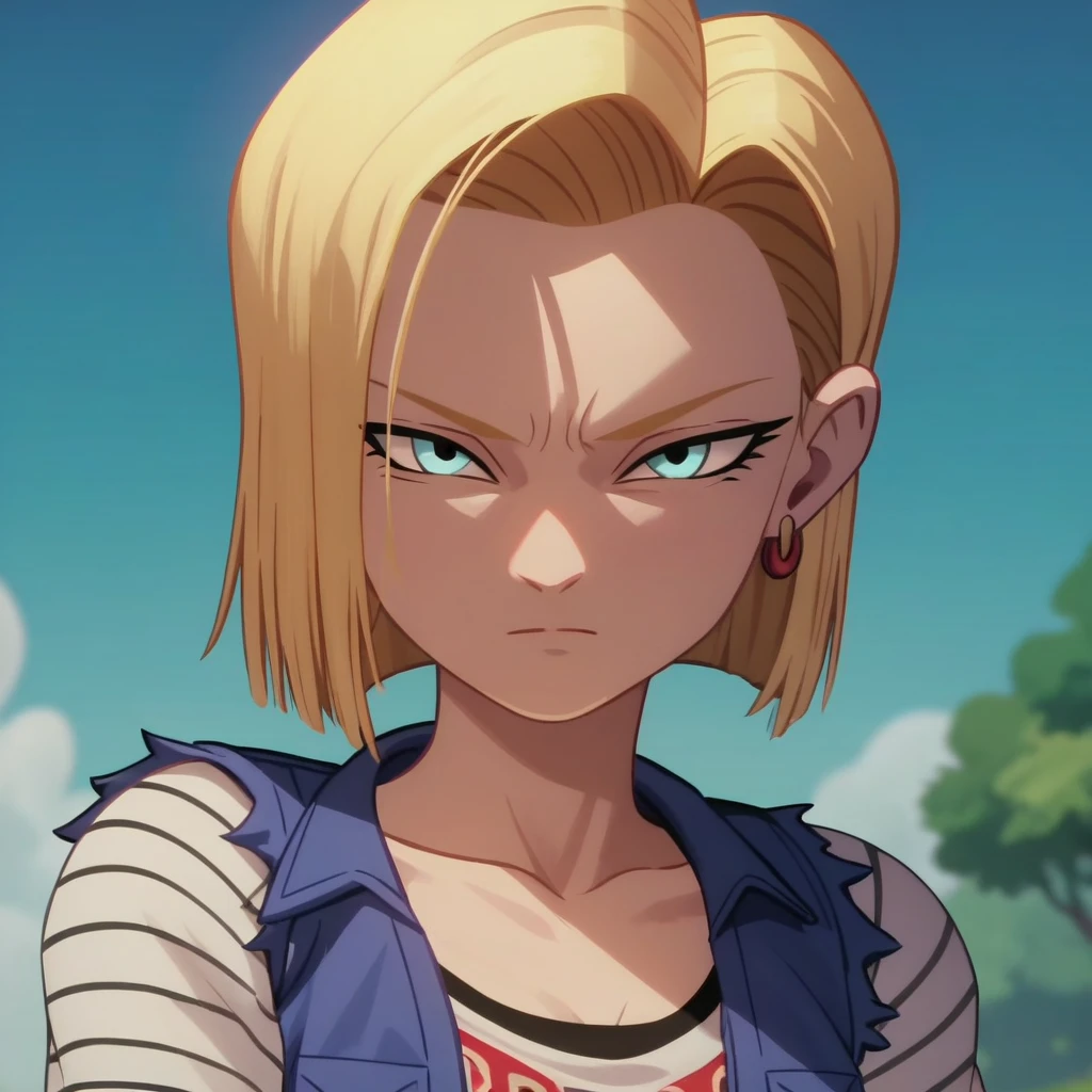anime screencap in mnst artstyle, (android 18):3.0, hd, 4k, high-quality in the style of akira toriyama