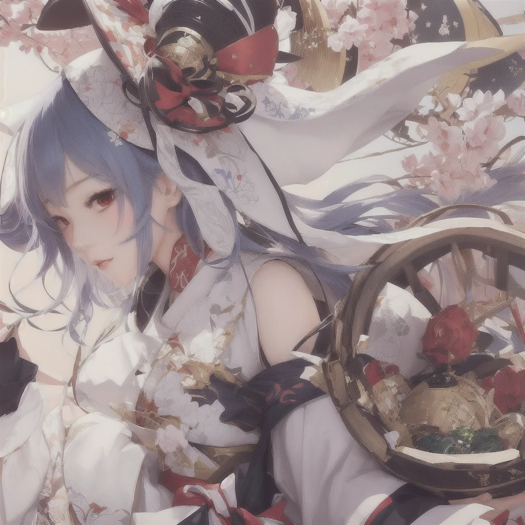 Anime girl with a basket of food and a hat on her head, The Detailed Art of the Onmyoji, Best anime 4k konachan wallpaper, guweiz on pixiv artstation, anime art wallpaper 4k, anime art wallpaper 4k, Zerochan Art, Anime Art Wallpapers 8K, Guweiz on ArtStation Pixiv, onmyoji