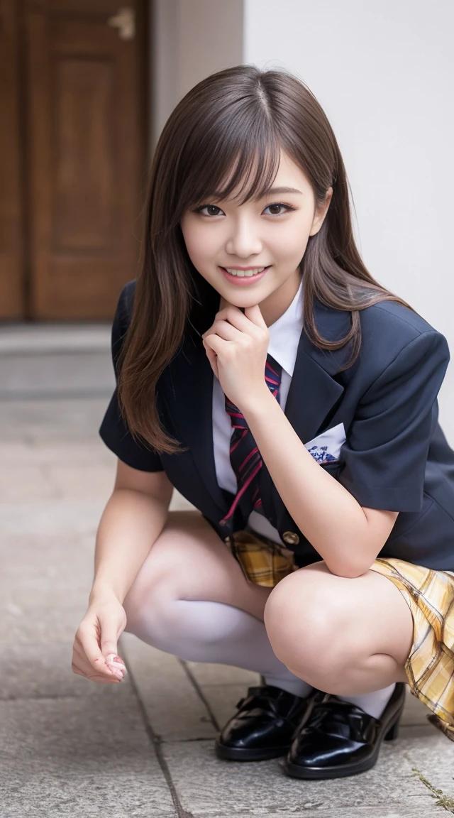 (((Full Body Lesbian)))、((Girls' High School Uniforms))、((1people))、Close to the topic、((School building)))、(((ssmile)))、(((Girls' High School)))、((Beautiful girl))、((Cute sexy pose))、Photorealistic、Beautiful attention to detail、Hyperrealism、High Contrast、Ultra HD、Realistic skin textures、Best image quality、Highest quality、超High resolution、Fine details、With great care, White Background, (Medium saggy breasts:1.2), Realistic, , Medium Hips, thin, Fair skin, Bare Chest, Brown Hair, Beautiful woman, smile, eyelash, highly Detailed face, White Background, chic, Fair skin, Bare Chest, Brown Hair, Beautiful woman, eyelash, highly Detailed face, Squatting in ecstasy, super Realistic, (Expressions of ecstasy), Spread your legs, Squatting in ecstasy, super Realistic, 1 Girl, Looking at the audience,若くて美しい日本people女性, Very cute face, Gorgeous appearance, Big Breasts,Long Bob Hair,smile,(school uniform:1.3),Beautiful Eyes,(that'the wind is strong:1.3), Walking on a crowded road with a smile,Glossy Lips, Double eyelids on both eyes, Natural Makeup, long eyelash, Shiny and smooth light brown Long Bob Hair, Asymmetrical bangs, Shiny skin, Center image, High resolution, High detail, Detailed hairstyle, Detailed face, Great cinema lighting, Octane Rendering, Vibrant, Surreal, Perfect limbs, Perfect Anatomy, Spread your hair、スレンダー美people:1.4、((Saggy breasts:1.4))、Exposing breasts、Slim Abs、Tight waist、(smile:1.2) 、(Pleated mini skirt、Lift up your skirt:1.2))、thin and long beautiful legs、Legs wide open、(See-through black stockings:1.2)、(Lace panties:1.2、Beautiful pussy exposed、Take off、pussy creampie、pubic hair:1.4)、(From below:1.2)、Backlight、