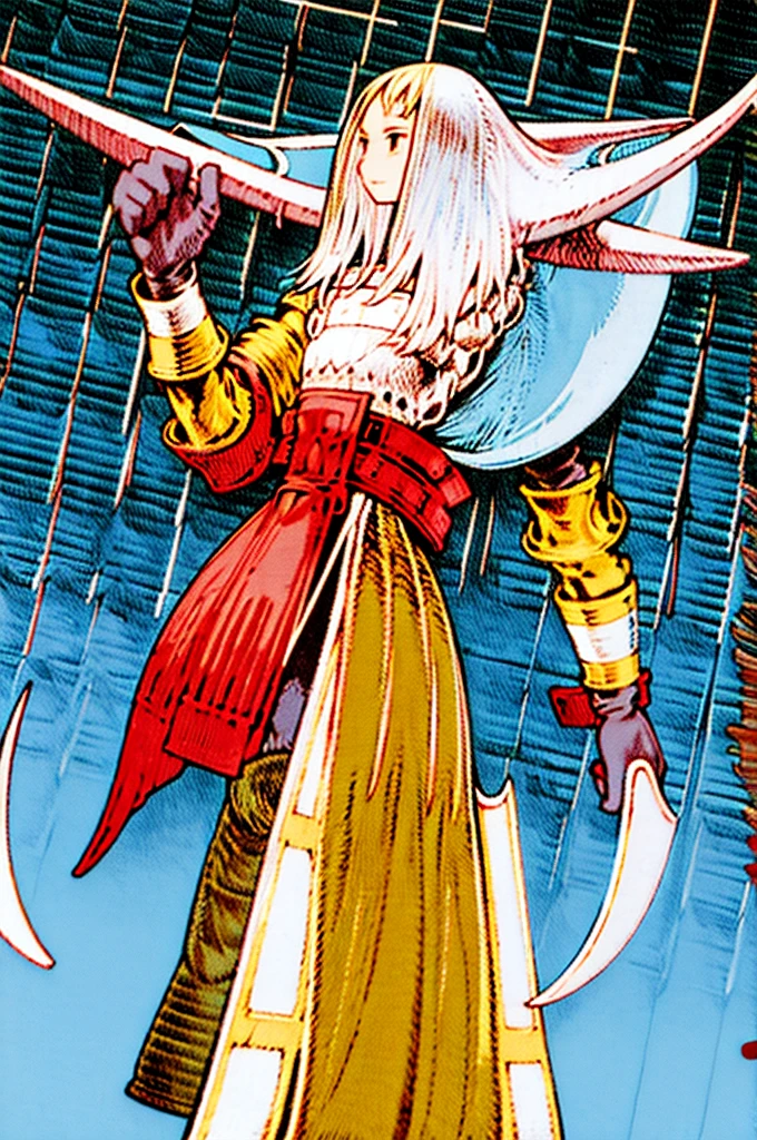 Male cleric with cold clothes and shield