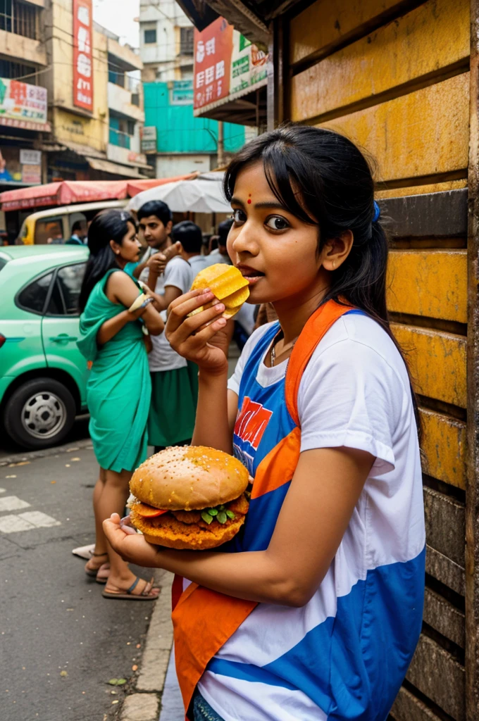Doremon eating vadapav at street