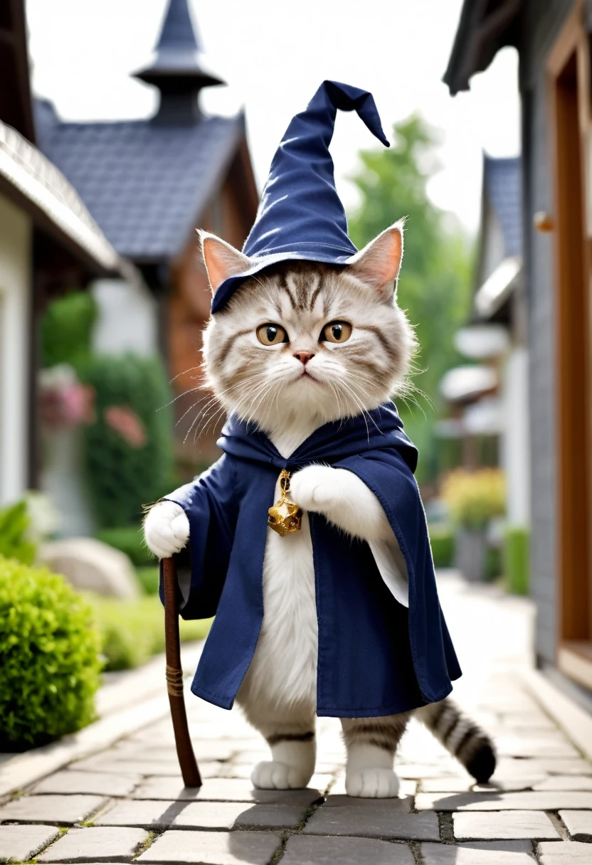 Don MP41n717Bl4ckXL Don MD347hM374lXL (masterpiece, Highest quality,Detailed light, Three-part method), Duplex, Prefabricated Materials Fiber Cement Siding Polycarbonate Roofing Roof Quartzite Stone, Pathway Light, Downlight, Fairy tale theme,An adorable humanoid cat dressed as a wizard is walking down the street、 (High resolution, 4K, 8K, Exquisite detail, Cinema Lighting, Great quality, Great shade, Soft lighting, Detailed illustrations, wallpaper), (vivit color background:1.3),Wet, 雨にWet