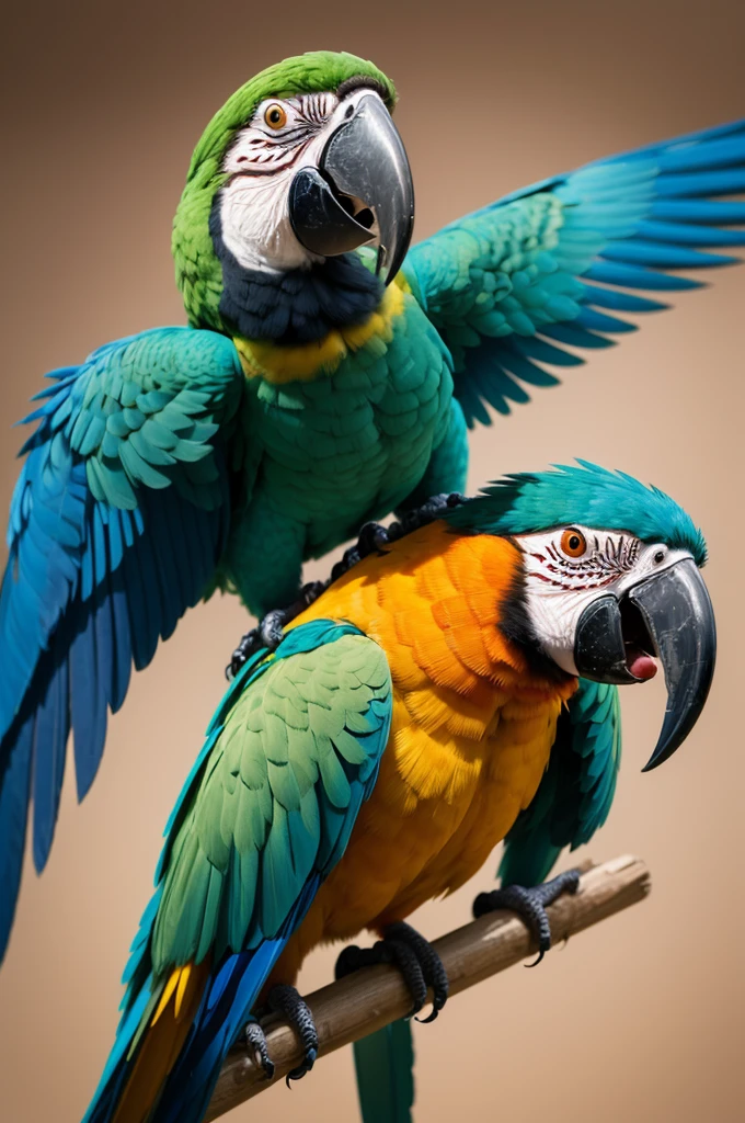 Chat I need a mascot for my tourism athletics, which would be a fierce and strong macaw but in unrealistic animation 