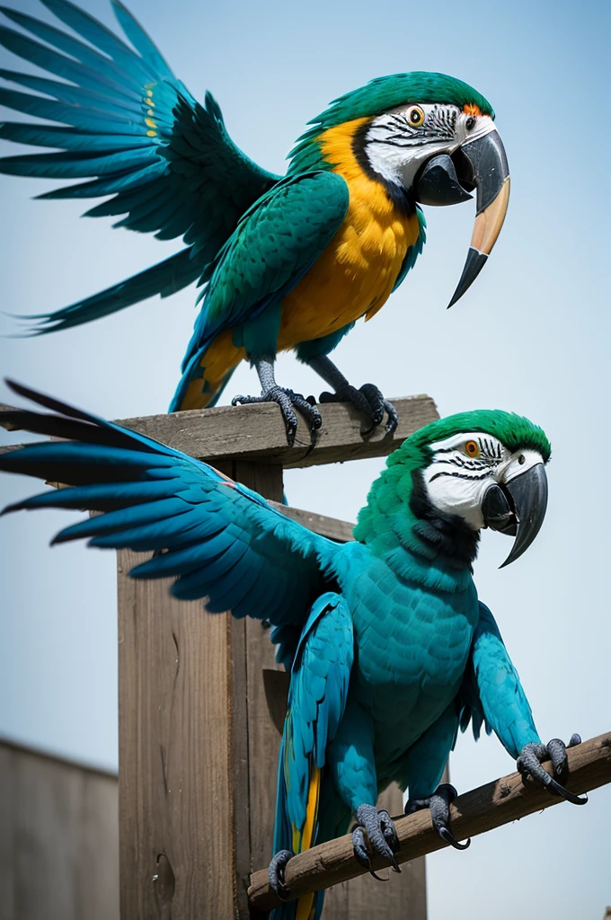 Chat I need a mascot for my tourism athletics, which would be a fierce and strong macaw but in unrealistic animation