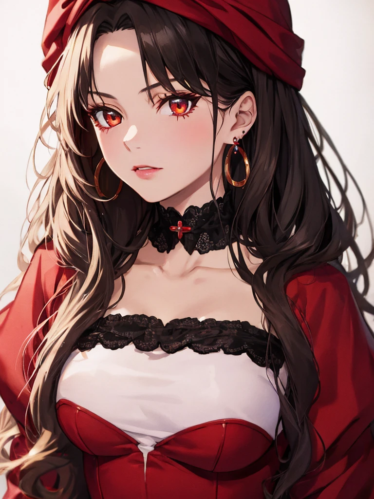 desert, Queen, princess, turbaned, gem, Earrings, Queen, (masterpiece), highest quality, Tohsaka Rin, 1girl, uhd, retina, masterpiece, ccurate, anatomically correct, textured skin, super detail, high details, high quality, best quality, highres, 4K