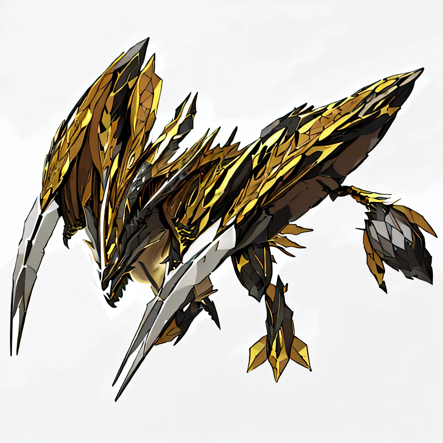 a close up of a golden dragon with sharp claws and sharp teeth, colossal dragon as background, mystical anubis valkyrie, sharp sleek cyborg dragon head, sharp cyborg dragon head, well armored mech dragon, wyvern, sleek mecha female dragon head, sharp robot dragon claws, hyper detailed ultra sharp, legendary dragon, concept art of omegamon, drachenlord