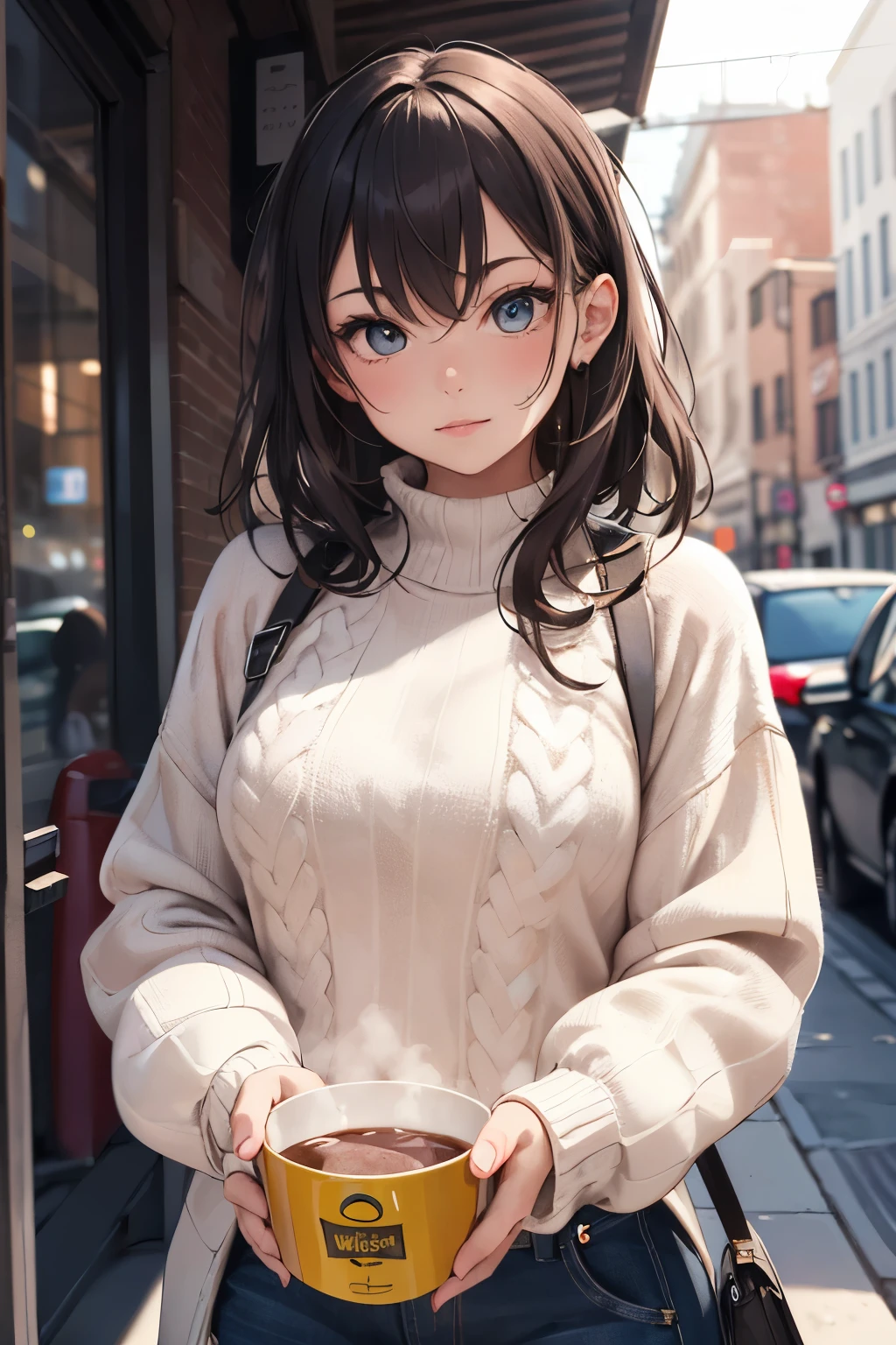 ((best qualityer)), ((work of art)), (detailded), 1 girl, ombro to ombro sweater, 