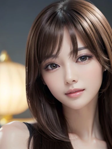 masterpiece、1 beautiful girl、Fine brown eyes、Puffy eyes、Highest quality, 超High resolution, (Reality: 1.4), Cinema Lighting、(Japanese)、Asian Beauty、Super Beauty、Medium Hair、Beautiful Skin、Slender、(Look at the viewers)、(Surreal)、(High resolution)、(8K)、(Very detailed)、(Beautiful and detailed eyes)、(Ultra-detailed)、 (wall-)、Detailed face、Bright lighting、Professional Lighting、