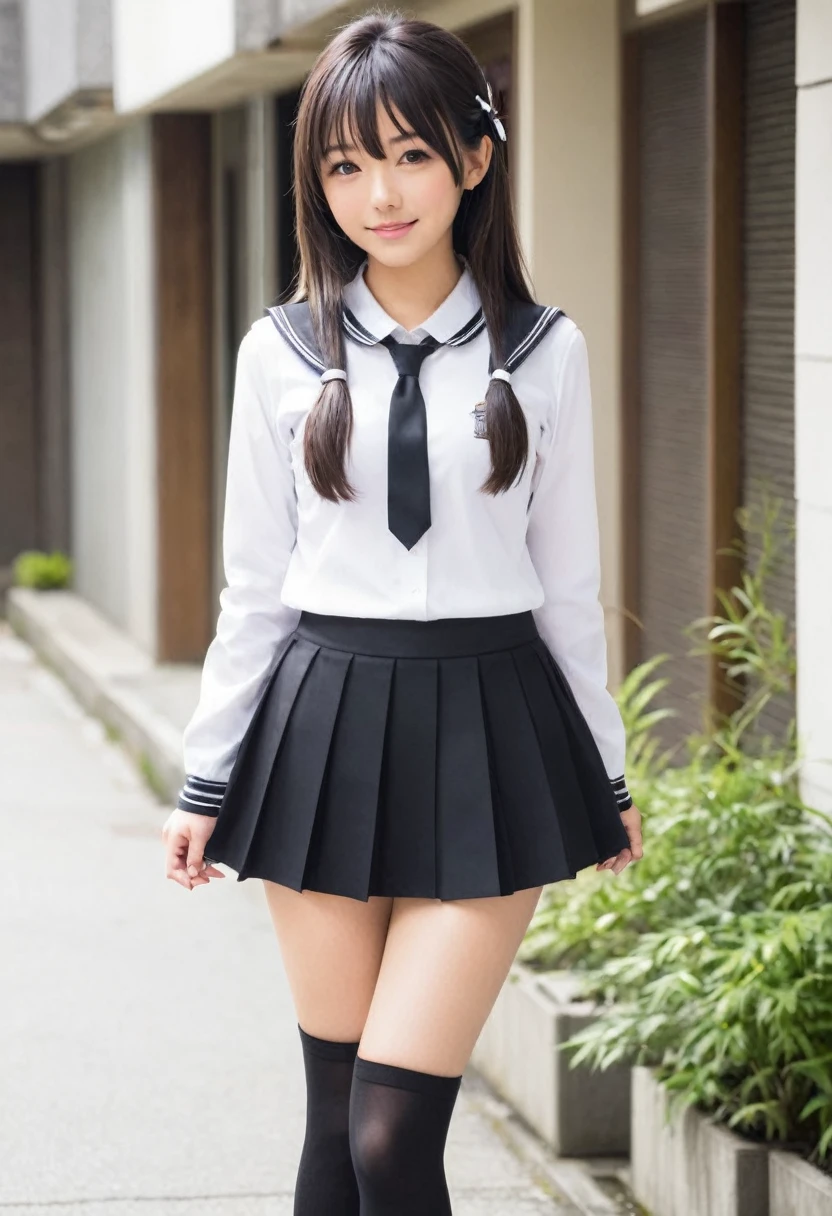 high school girl Charm Charmある Charmがある Dimples It seems cute busy Black Black Uniform Blackの制服 Black Uniform model popular person A little thick