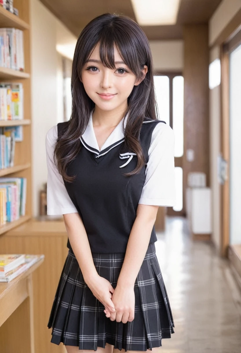 high school girl Charm Charmある Charmがある Dimples It seems cute busy Black Black Uniform Blackの制服 Black Uniform model popular person A little thick