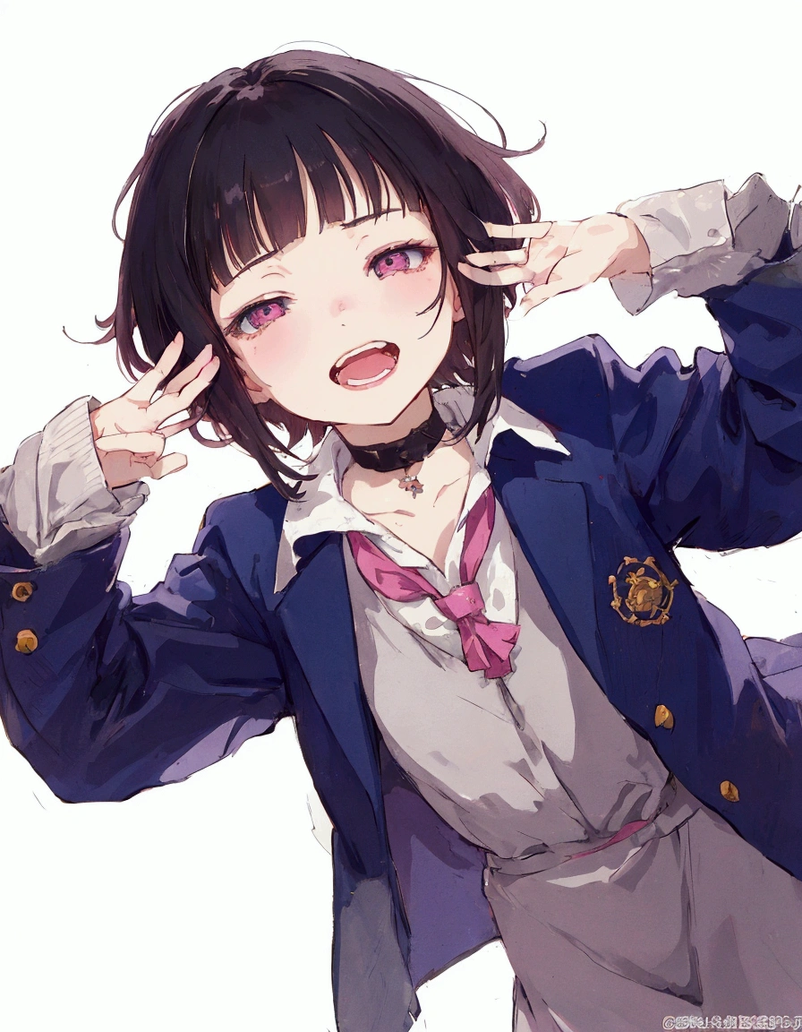 (One transcendent beautiful girl)、ultra-detailed、(8K, RAW photo, best quality, masterpiece:1.2), (extremely detailed 8K wallpaper),professional lighting,sharp focus, depth of field、(((Detailed and accurate face))),(((close up face)))、nfws,((Brown Hair、short hair、ribbon))、(((Beautiful Eyes))),((20-year-old woman))、((Gal))、(Earrings).(((JK uniform、black tights))),(sneakers)、((School Bags)),((A room in an apartment))、(((entrance)))、(((Kneeling、Arched back)))，(((look up at viewer、Looking up)))、((Open your mouth、Sticking out tongue、Dripping saliva)),((blush、Shy smiling blowjob))