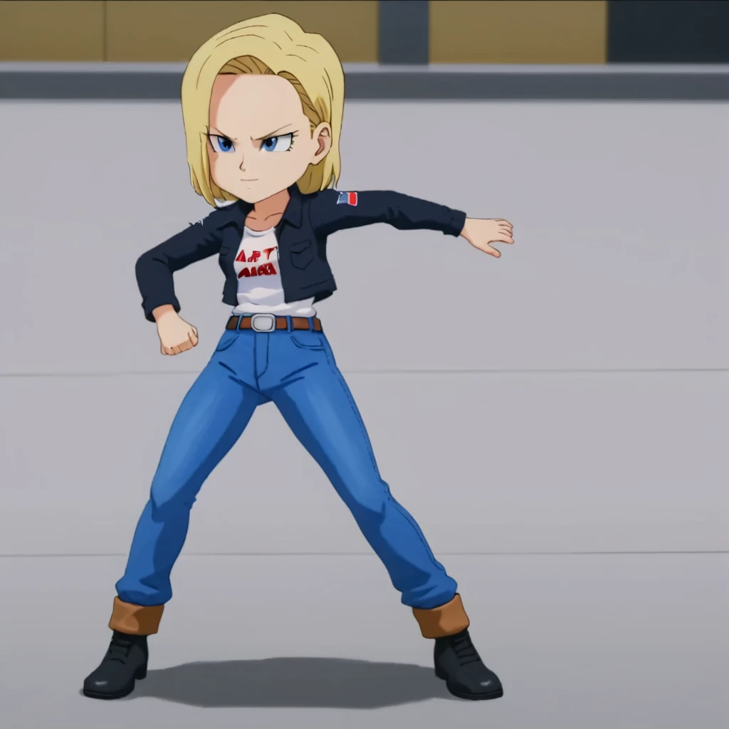 anime screencap in mnst artstyle, (android 18):3.0, hd, 4k, high-quality in the style of akira toriyama