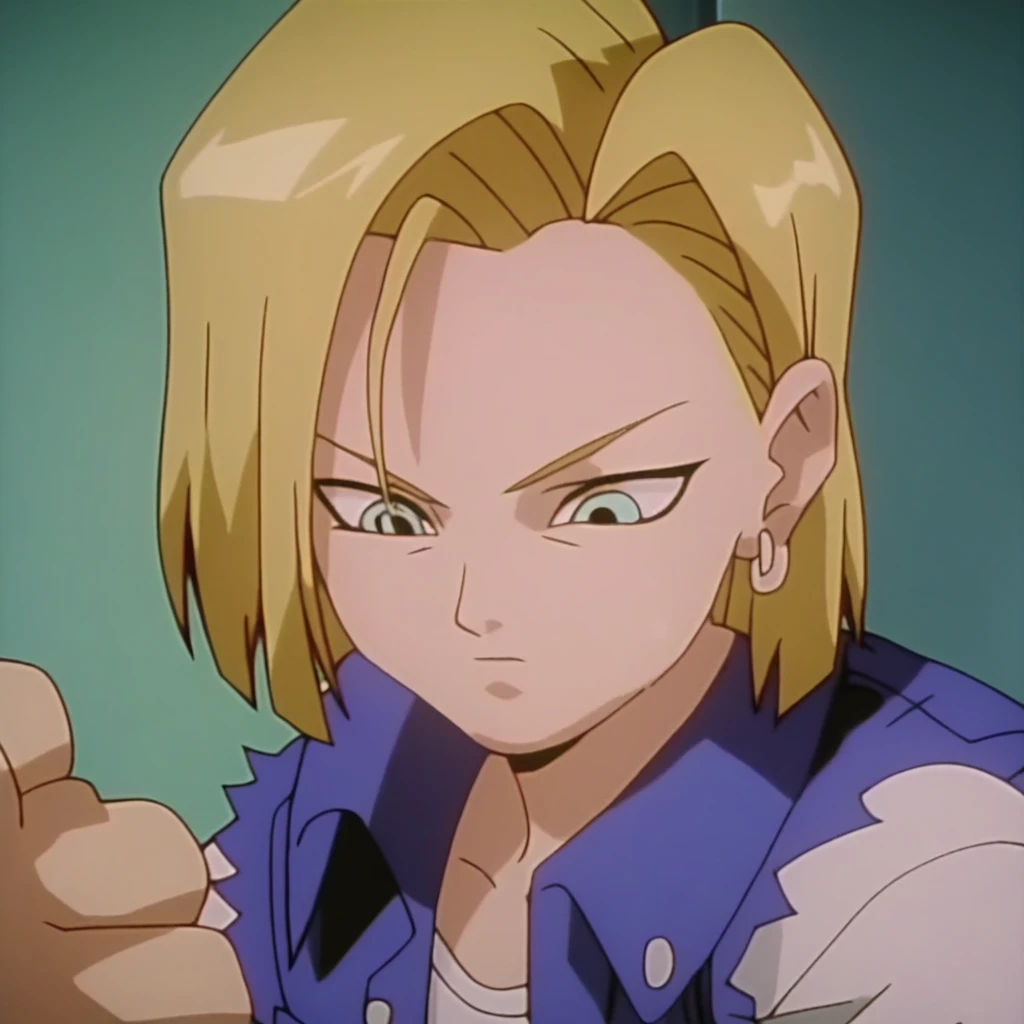 anime screencap in mnst artstyle, (android 18):3.0, hd, 4k, high-quality in the style of akira toriyama