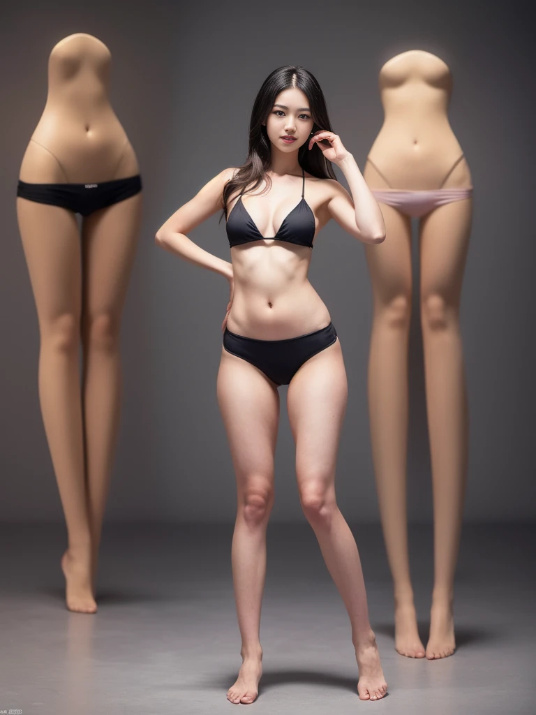 Black and white bikini swimwear, (Realistic:1.4), (hyper Realistic:1.4),(full body shot:2),  (Realistic:1.3), (Smooth lighting:1.05), (Improve the quality of your video lighting:0.9), 1 female, 26-year-old woman, Realistic lighting, Backlight, Facial Light, Ray Tracing, (Cheerfulness:1.2), (Improved image quality:1.4), (Highest quality real texture skins), detailed, Small face, Red cheeks, Skinny body, Big Breasts,9 heads,Beautiful feet,Pointed jaws, Korean Idol, Nogizaka Idol, Glowing Skin, Carving the Idol&#39;s Pose, By the pool, Blunt bangs, Light brown hair, Hair behind the ear, Hair that falls over the shoulders,Tear bags、Glossy oil skin、Sensual look、Lean forward with your hands on the ground、Eyes closed、Sticking out tongue, 