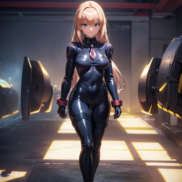 Super detailed, Explicit, Beautiful body, Beautiful Nose, Beautiful character design, Perfect Eyes, Perfect Face, Ultra-high resolution, 4K, Beautiful feet, Perfect Legs, Nice hands, Perfect hands, masterpiece, Highest quality, Very detailed, figure, Absurd, Street Fighter, Doll Suit, Shadaloo Doll, doll suit, Expressionless, Hollow Eyes, Watching the audience, Red gloves, Emotionless, black latex, corruption, Mind control, Female Combatant, Full Body, Hypnosisにかかった, Unfortunate trance, Full Body suit, Ribbed bodysuit, Arms at your sides, follow, Perfect female body, extremely glossy latex, Hypnosis, Hypno Lola, Empty Eyes, Mind control装置, Pauses, Obedient_Pause, Slave, Have, tie, Are standing, Are standing up straight, 注意してAre standing, Have, yellow tie, belt, latex, Ribbed bodysuit, Knee socks, garter belt, Combat Ready, Extend your right arm from your shoulder and reach your hand out into the air., army, Thigh Boots, alone, Classroom of the Elite, ichinose honami, Pink blonde hair, blue eyes, Long Hair, Large Breasts, Wicked Smile, With an evil smile