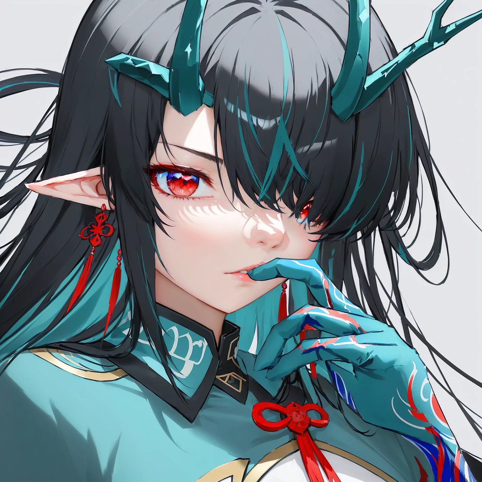 anime girl with horns and blue eyes with red eyes, detailed digital anime art, onmyoji portrait, clean detailed anime art, keqing from genshin impact, detailed anime art, detailed anime character art, digital anime illustration, demon anime girl, digital anime art, detailed anime artwork, painted in anime painter studio, anime illustration, digital art on pixiv
