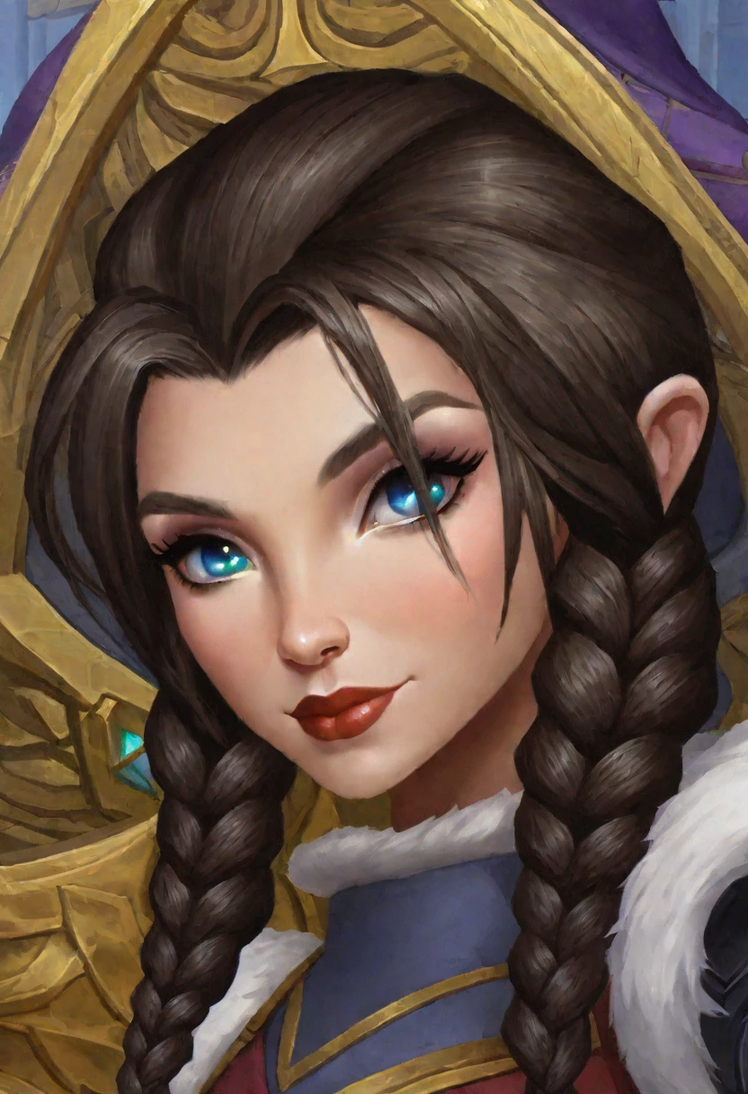 (((masterwork, best quality))) , League of Legends, female dwarf with long braided hair