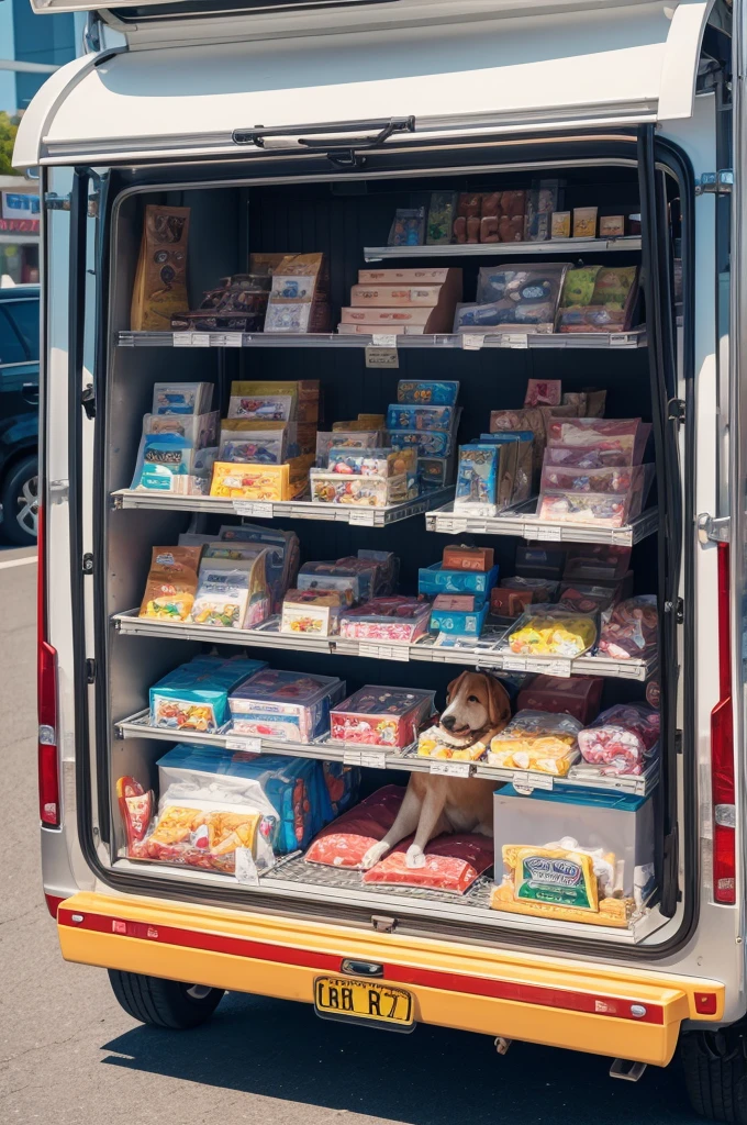 Post advertising pet transport at the magic dog store