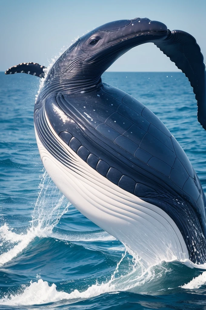 ((best quality)), ((masterpiece)), (detailed), perfect face animal half whale half turtle