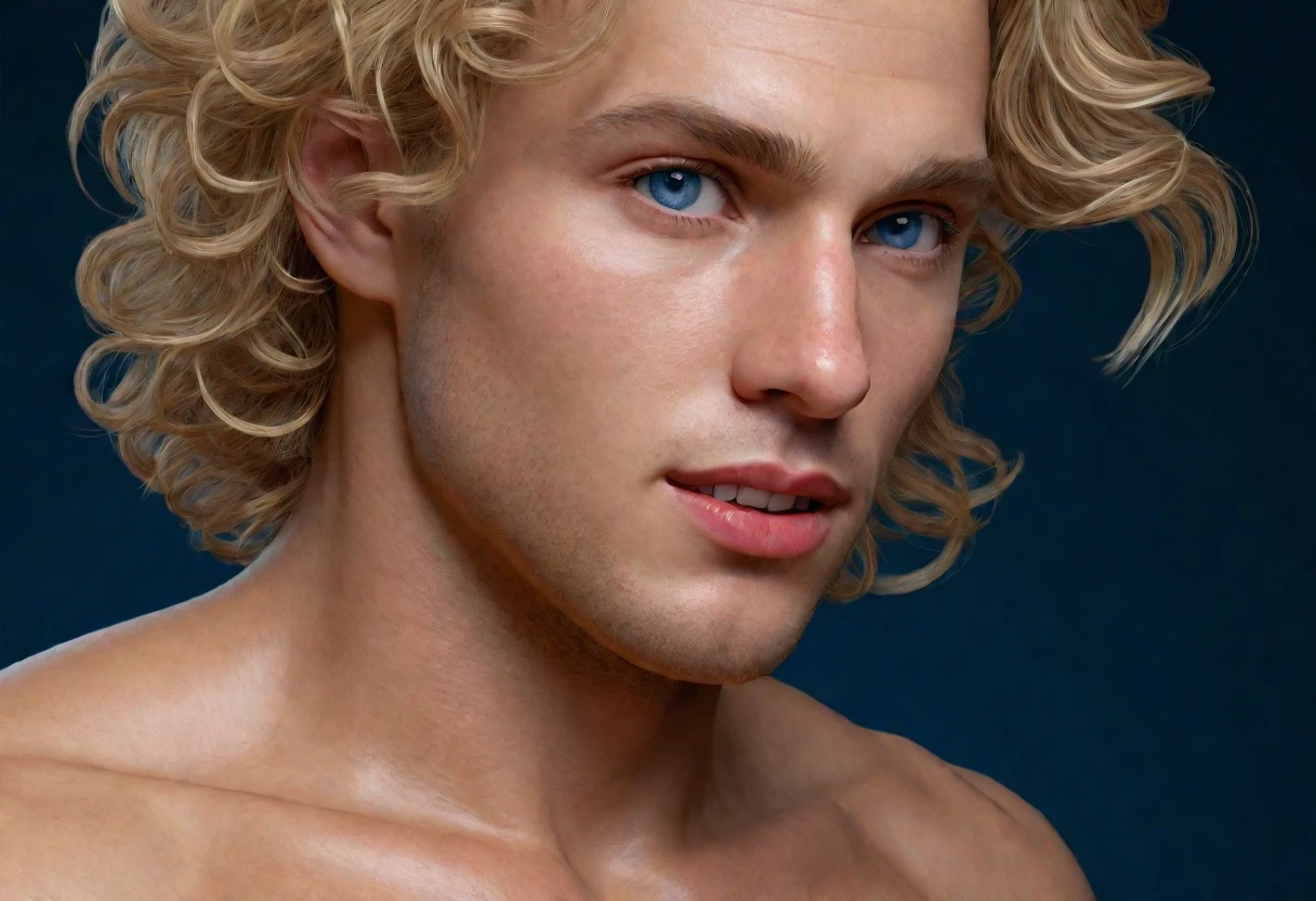 a dynamic photorealistic full-body ((character sheet)) of a 22years old RYAN DALISH, ((front view, side view, back biew)), of north-american origin, fit appearance, well built, blonde curly hairs, chiseled chin, greek demi-god appearance, appearance like the roman and greek statues, in a red and blue futuristic spacesuit, perfect anatomies, detailed faces, detailed skins, detailed eyes and mouths, well aligned teeth, high quality, 4k resolution, photographic, hyperrealistic,