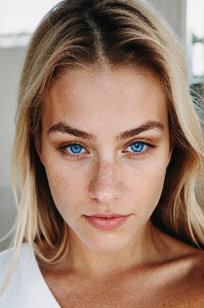 Photograph, photo of a beautiful woman, Selfie, haut du corps, bare, porter un sweat à capuche, inside, (nuit), joyeux, blissful, blond hair, blue eye, finlandais, regarder le spectateur, Texture de la peau, grain photo, toe, bysty, amoutanteth, Photo brute