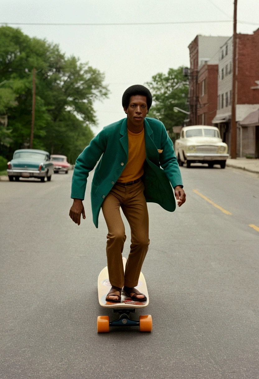 There's a man riding a skateboard down the street behind you, in style of Joel Meyerowitz, campaña like boys, style of Joel Meyerowitz, Jamil Shabazz, por Glen Angus, Ralph Goings, Joel Meyerowitz, skater style, annie leibowitz, inspired by Bruce Gilden, michael bair, Bronson Action