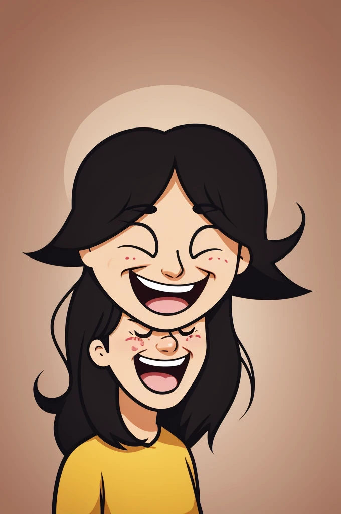 Cartoon of a person crying from laughter