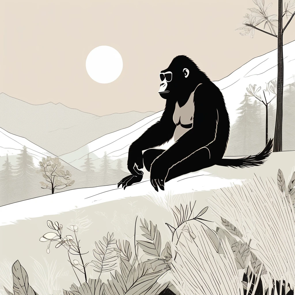 gorilla-like , sweet,art by Sophie Roach , art by Jon Klassen , art by Michael Cho , art by Sophie Roach、sunglasses,campimg