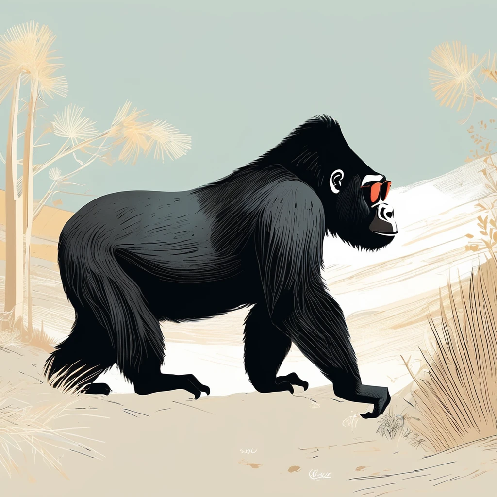 gorilla-like , sweet,art by Sophie Roach , art by Jon Klassen , art by Michael Cho , art by Sophie Roach、sunglasses,campimg