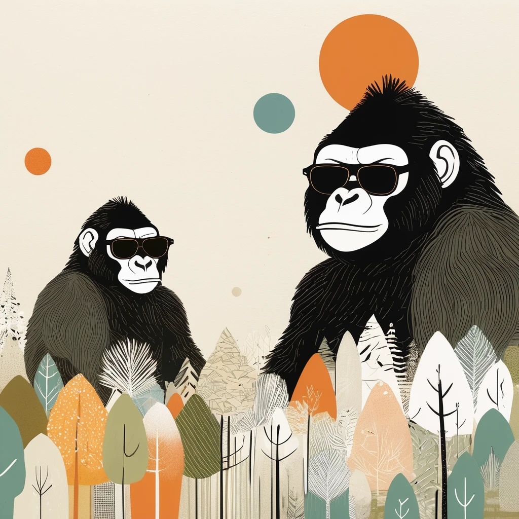 gorilla-like , sweet,art by Sophie Roach , art by Jon Klassen , art by Michael Cho , art by Sophie Roach、sunglasses,campimg