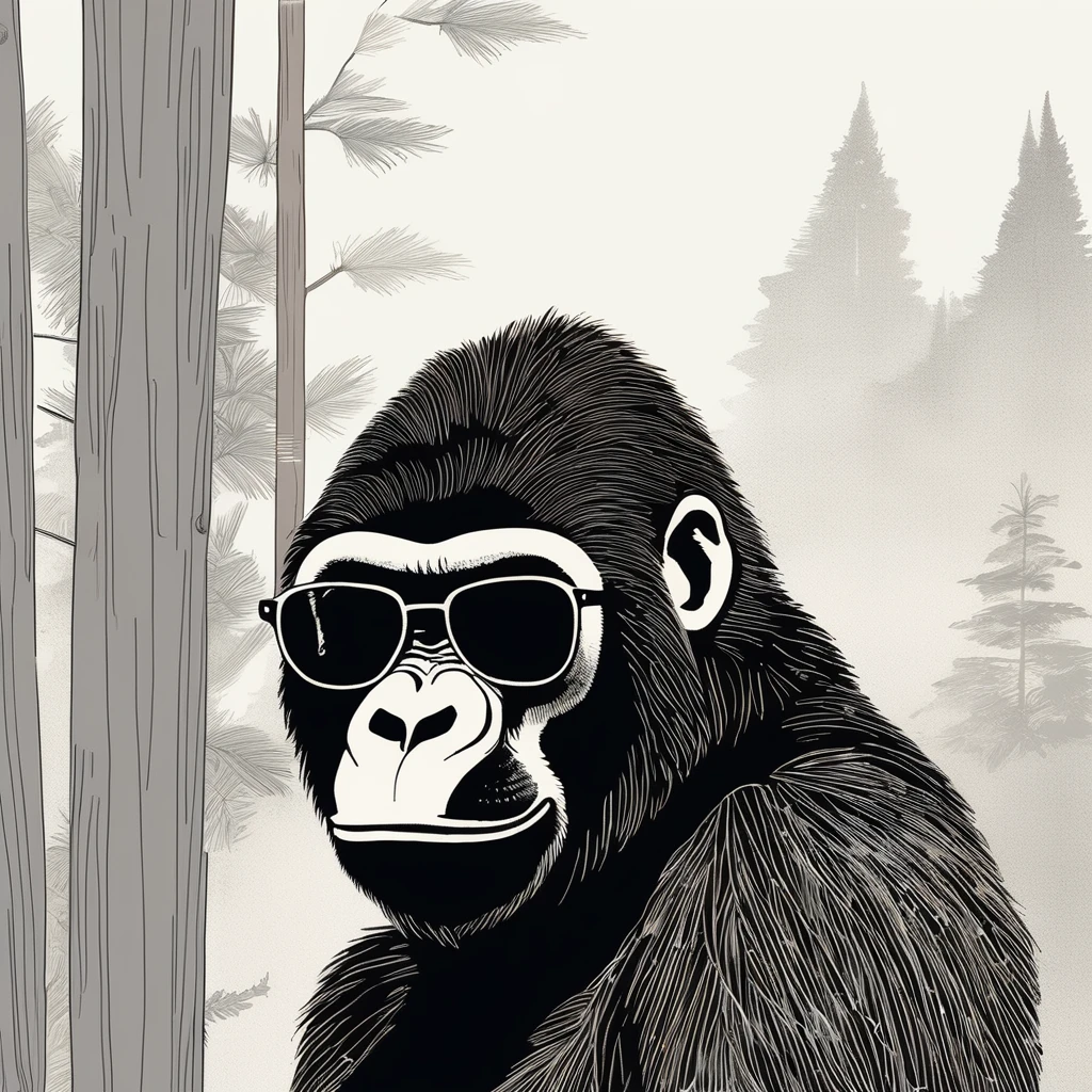 gorilla-like , sweet,art by Sophie Roach , art by Jon Klassen , art by Michael Cho , art by Sophie Roach、sunglasses,campimg
