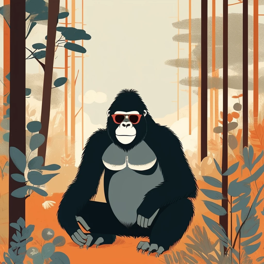 gorilla-like , sweet,art by Sophie Roach , art by Jon Klassen , art by Michael Cho , art by Sophie Roach、sunglasses,campimg