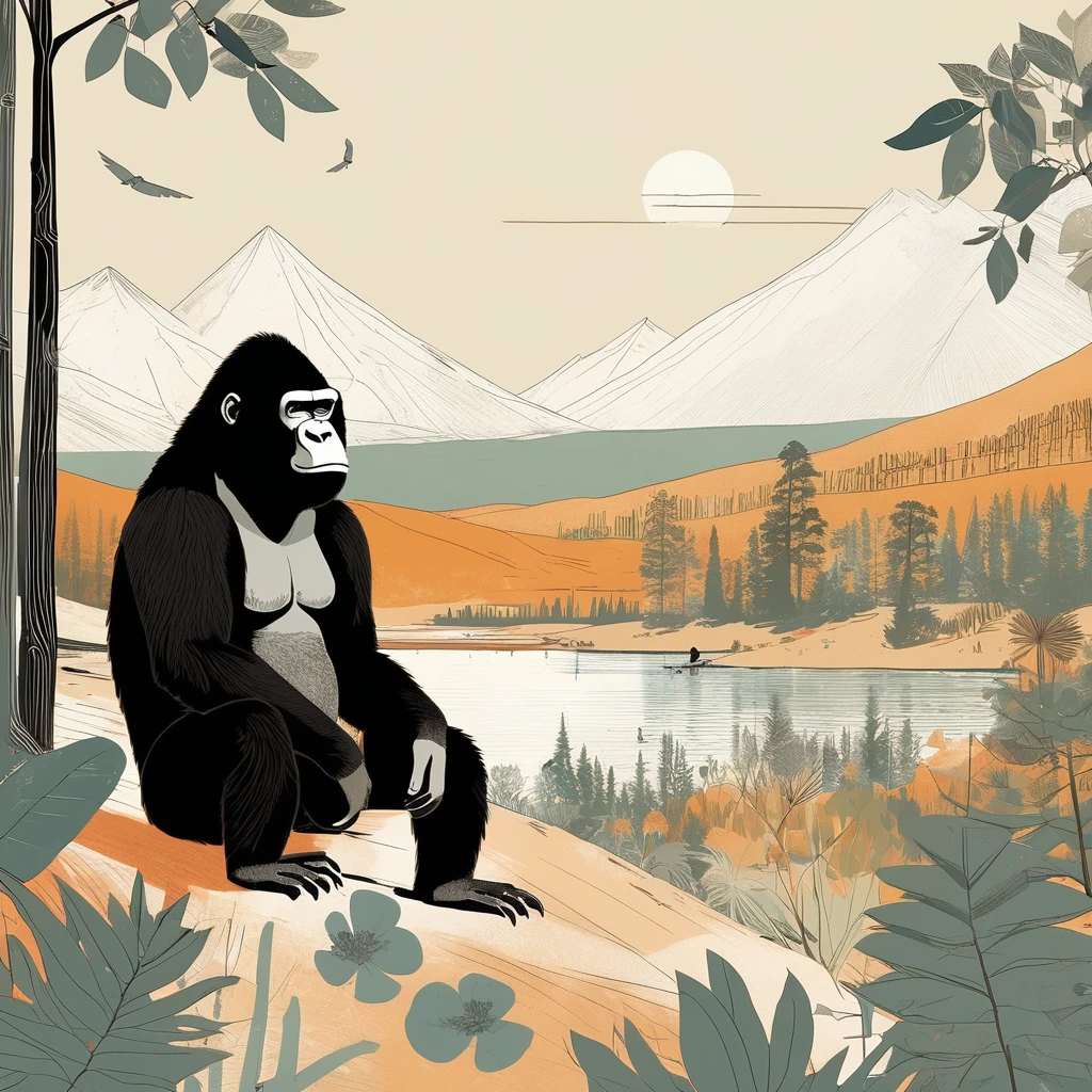 gorilla-like , sweet,art by Sophie Roach , art by Jon Klassen , art by Michael Cho , art by Sophie Roach、sunglasses,campimg