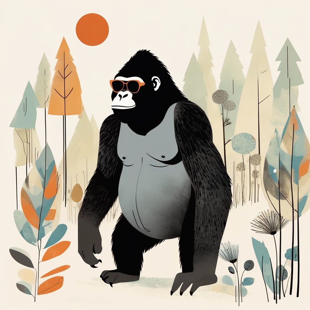 gorilla-like , sweet,art by Sophie Roach , art by Jon Klassen , art by Michael Cho , art by Sophie Roach、sunglasses,campimg
