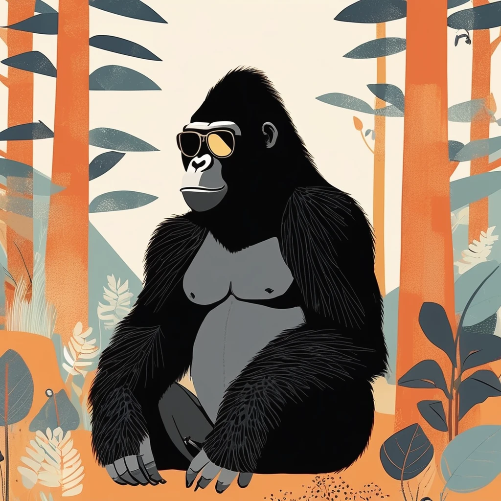 gorilla-like , sweet,art by Sophie Roach , art by Jon Klassen , art by Michael Cho , art by Sophie Roach、sunglasses,campimg