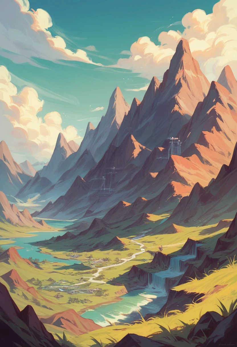 A landscape in futuristic 