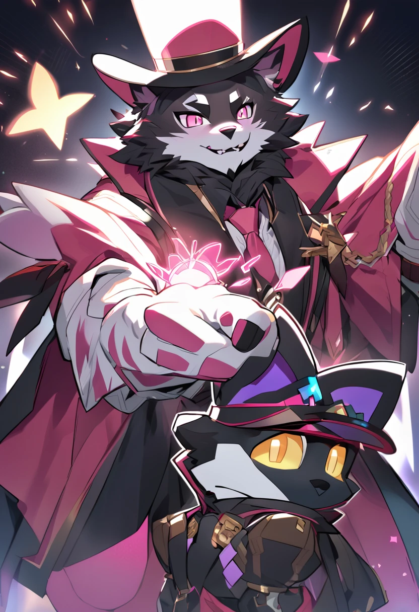 Furry Robot Black hair Pink fur  Big brother doting Magician