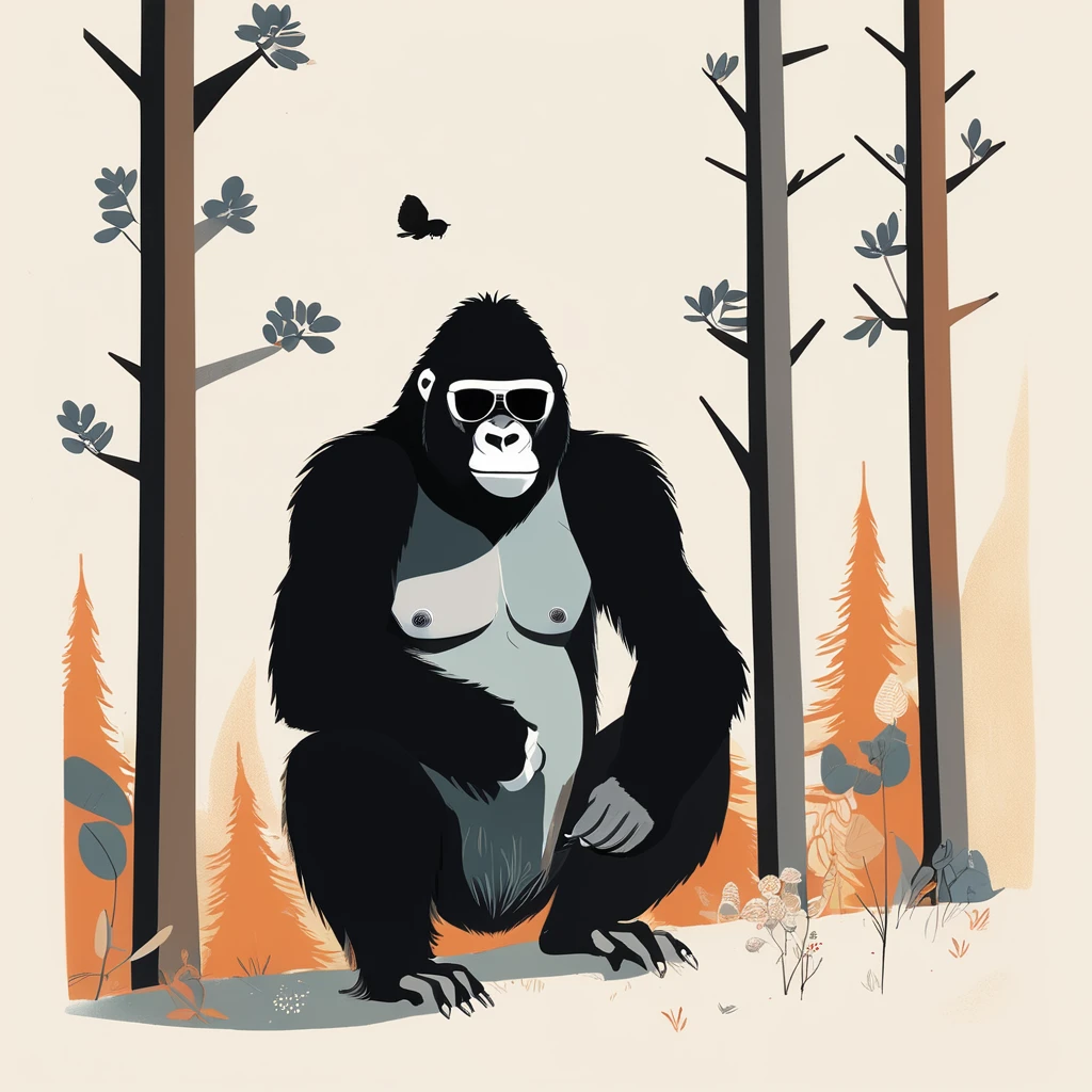 gorilla-like , sweet,art by Sophie Roach , art by Jon Klassen , art by Michael Cho , art by Sophie Roach、sunglasses,campimg,smoking