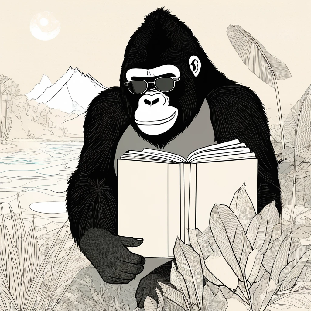 gorilla-like , sweet,art by Sophie Roach , art by Jon Klassen , art by Michael Cho , art by Sophie Roach、sunglasses,campimg,smoking