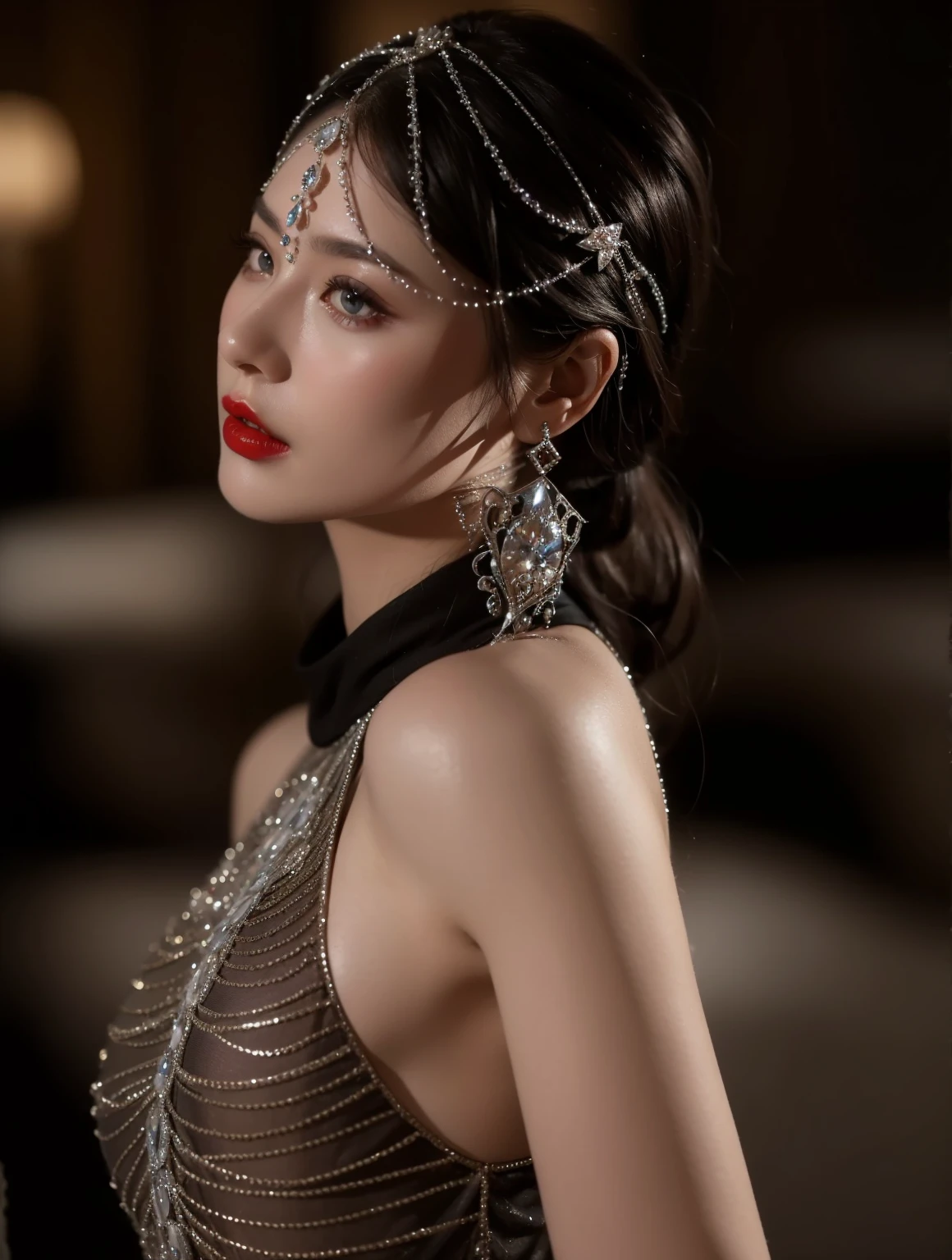 Royal princess,Very detailed, Delicate face, Stock Photography , Portrait 400, F1 Camera Lens.6, Colorful, Surrealism, Realistic textures, Dramatic Lighting, Thin Film Distiller 800 (8K, original photo, Better quality, masterpiece: 1.2), Very detailed, (Extremely delicate skin: 1.2), 8K 超高清, SLR camera, Soft Light, high quality.Fire Queen,Blue pupils,Apply red lipstick,Have a tattoo,The tattoo is very three-dimensional,Gorgeous and intricate tattoo designs,8K Mugshot,Large Breasts,Dark eyeshadow,Sexy thick lips(Red lipstick),Ice Princess,The facial features are very three-dimensional,Gorgeous and exquisite crystal diamond lace wedding dress,Silver Armor,Exquisite and ornate silver decoration,Universe shining diamond gem,Ultra-clear portrait,Very exquisite and gorgeous jewelry,