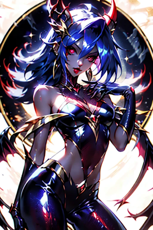 Highest quality Best image quality Adult-like body type Draw a face carefully High quality anime style faces Super shiny skin leotard Panty stocking Succubus Lure smile Rear View