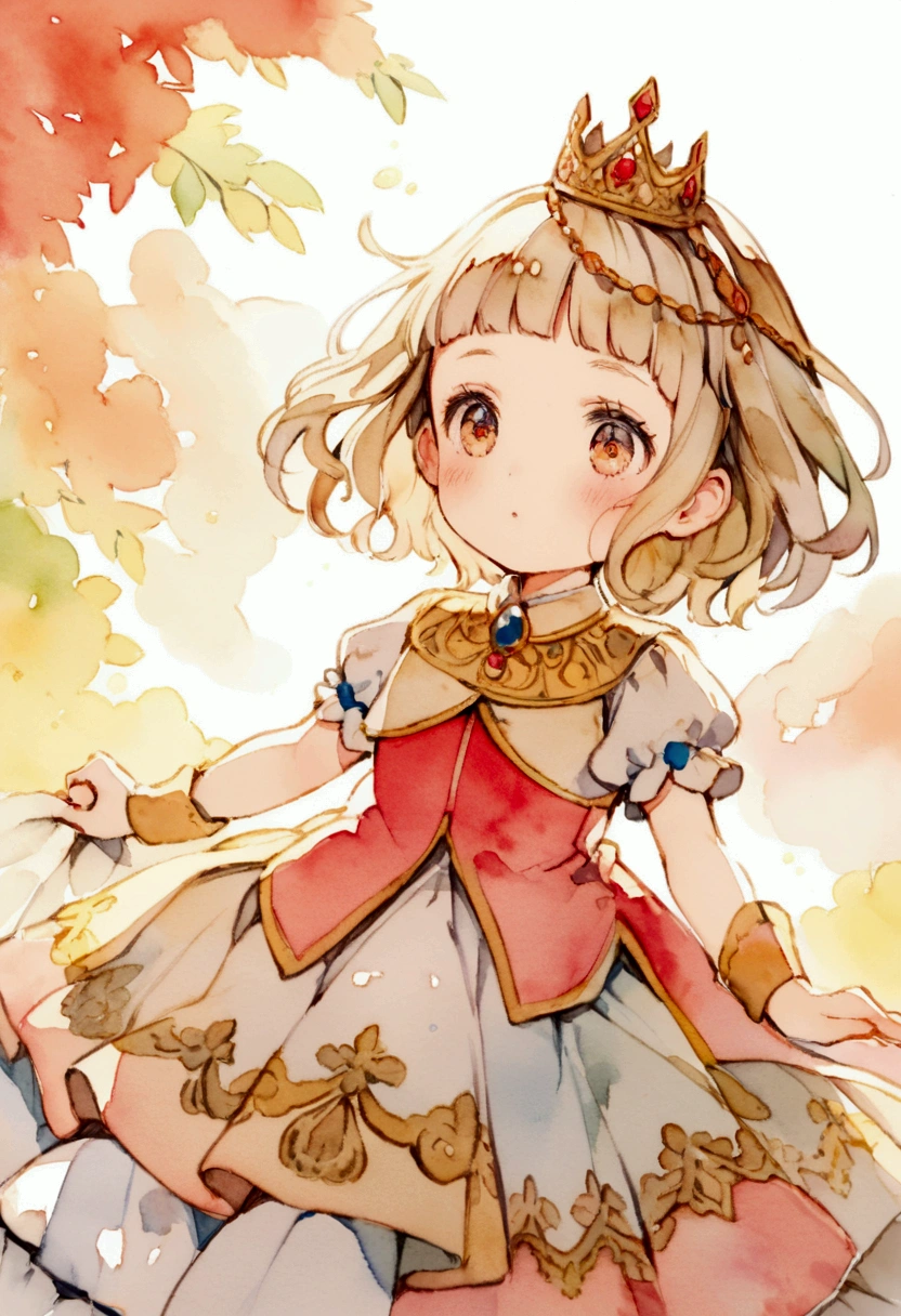 A girl around  dressed as a queen　Picture books　Watercolor