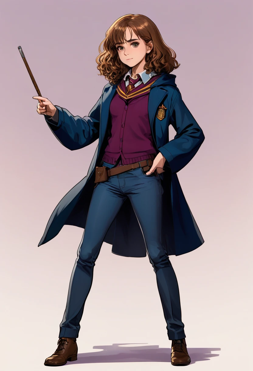 hermione granger, solo, pointing wand, full body