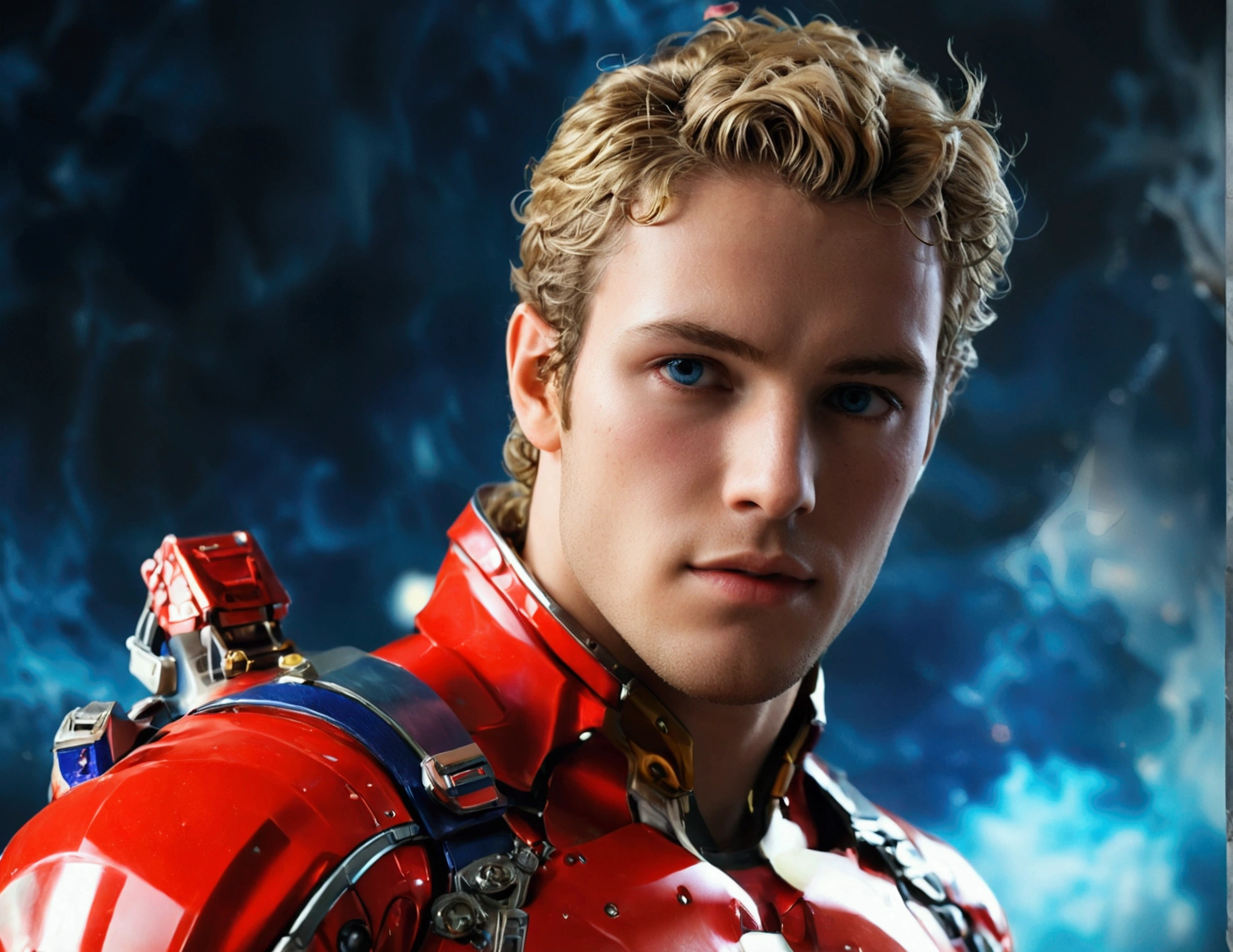 front view, side view, back biew, a dynamic photorealistic ((full-body character sheet)) of a 22years old RYAN DALISH, of north-american origin, fit appearance, well built, blonde curly hairs, chiseled chin, greek demi-god appearance, face like the roman and greek statues, in a red and blue spacesuit with boots, perfect anatomies, detailed faces, detailed skins, detailed eyes and mouths, well aligned teeth, high quality, 4k resolution, photographic, hyperrealistic,