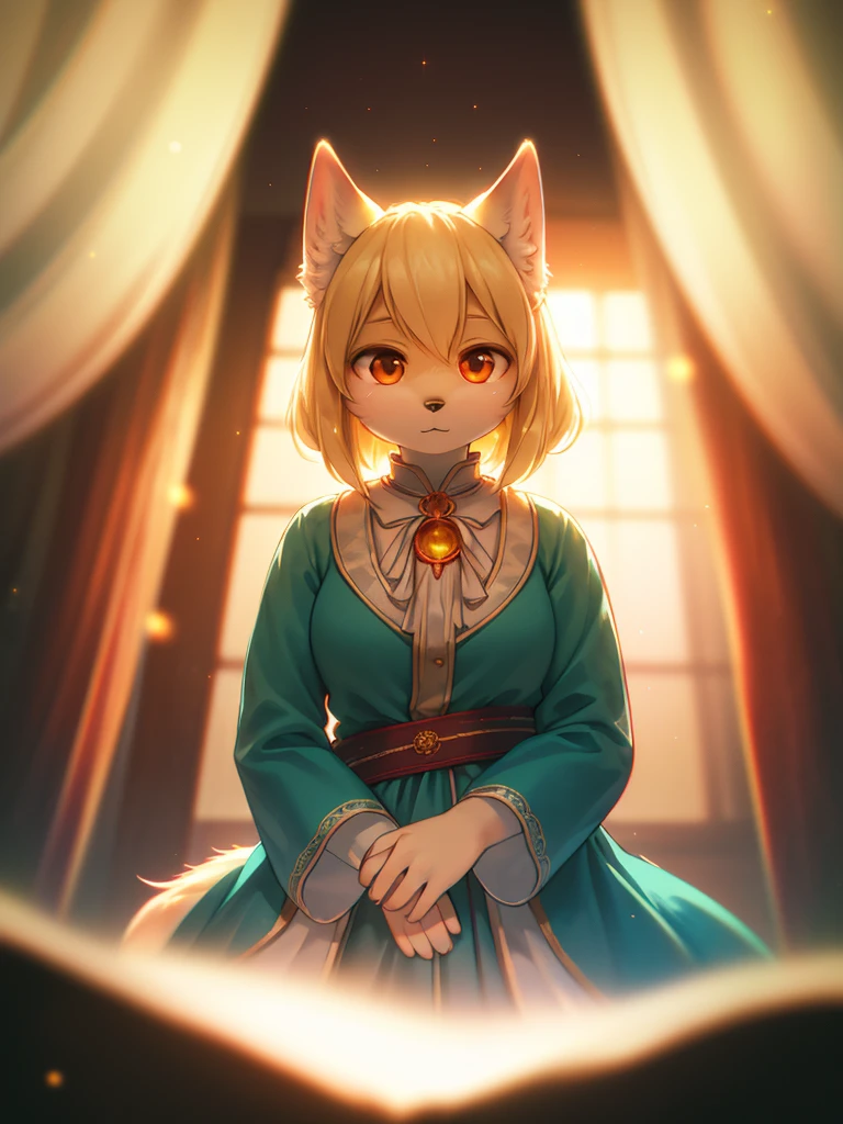 (Leica Sumilux f1.4 75mm , low Latitude old color negative film , cross process , bokeh, flare, chromatic aberration , soft focus, (Shallow focus) , soft glow , Maximum aperture, High Key , Transparent depiction) , blond Mature wolf Woman , in the twilight haunted Mansion , Spirit photography