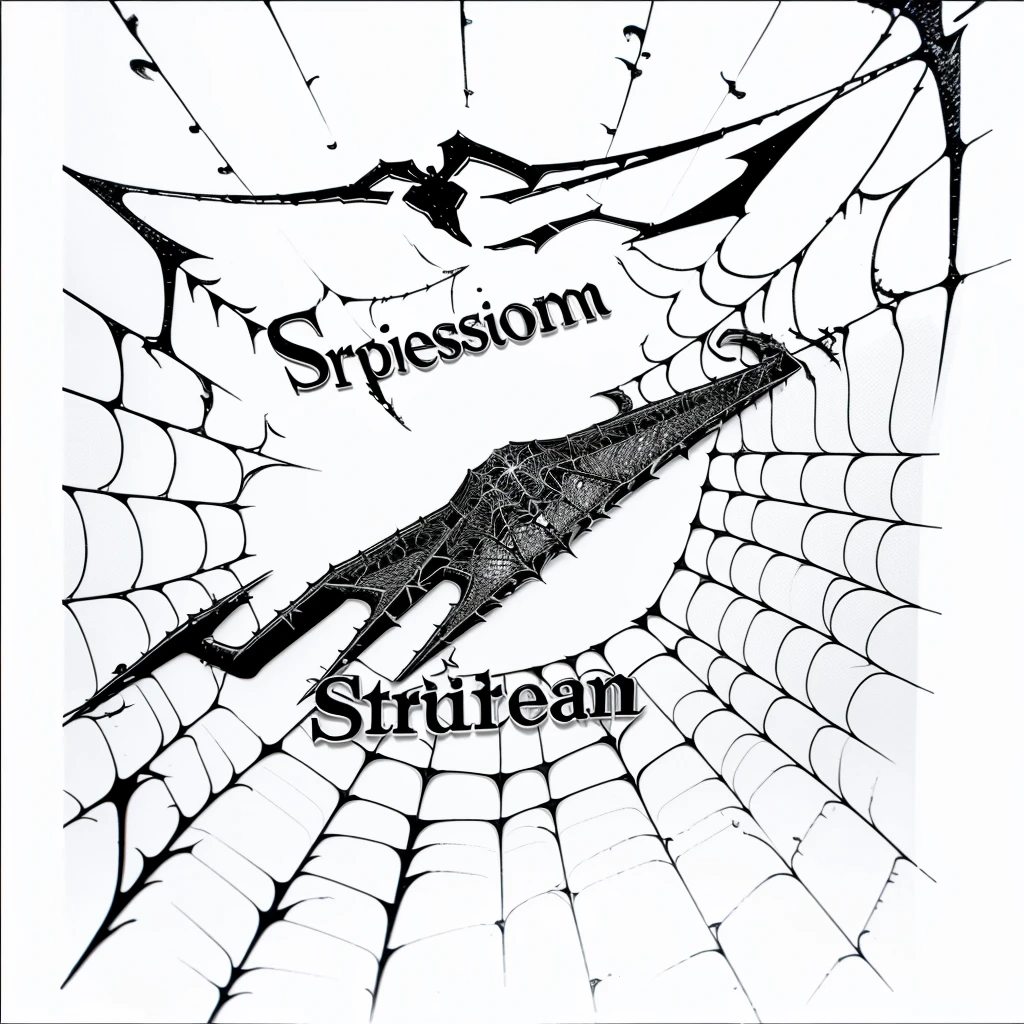professional, logo, HD, spiderweb, Text (the storm), escrito en spiderweb, creative, black and white