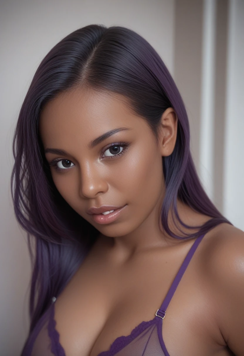 (side view),(kneeling),(deepthroat:1.4),(handjob),(front from above:1.4),(standing man penis),(black long hair:1.4),(room),(adult Filipino woman 20yo:1.1),(seductive　smile Expression),(bangs),(see-through　purple nightgown:1.4),BREAK,(Masterpiece,Best Quality),(extremely detailed CG,hyper realistic:1.2),ultra-detailed,detailed skin,(Sense of presence),dark skin,score_9, score_8_up, score_7_up,(looking at viewer:1.2),(black eyes:1.2)